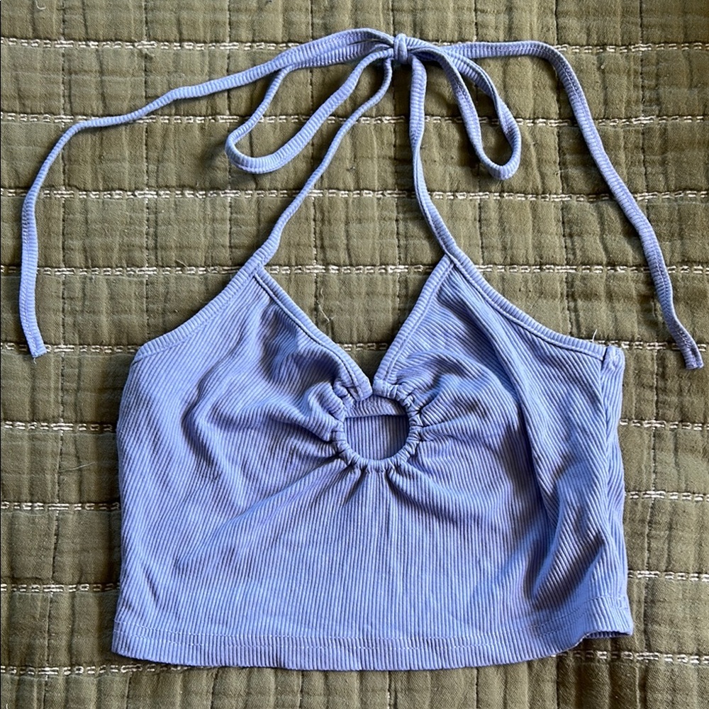 Light Blue Halter Crop Top